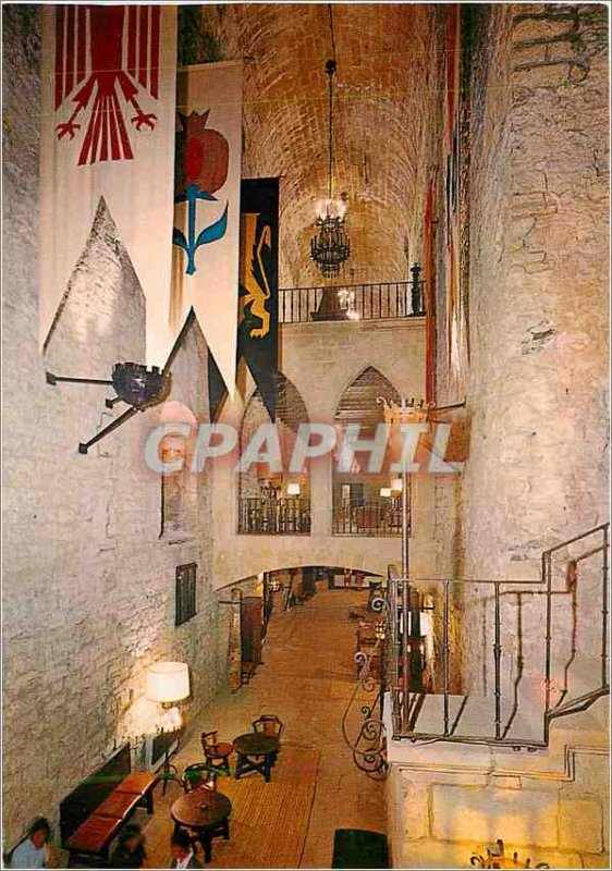 Postcard Modern Parador El Emperador Turismi Fuenterrabia Detail of three floors