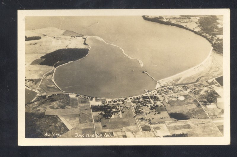 RPPC OAK HARBOR WASHINGTON BIRDSEYE VIEW VINTAGE REAL PHOTO POSTCARD