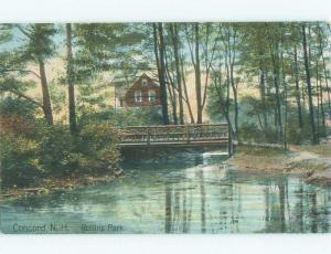 Unused Divided-Back BRIDGE AND HOUSE AT ROLLINS PARK Concord NH c8268