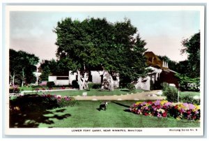 c1910's Dog Lower Fort Garry Near Winnipeg Manitoba Canada RPPC Photo Postcard