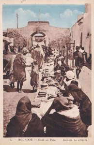 Mogador Morocco Souk Au Pain Bread Traders Market Old Postcard