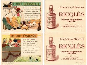 PUBLICITÉS ADVERTISING 14 TRADE CARDS RIOLES ALCOHOL DRINKS