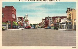 Vintage Postcard Broad Street Looking South Camden South Carolina Asheville Post