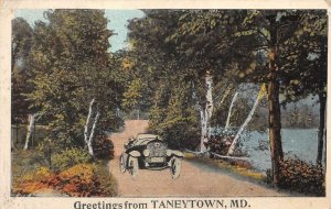 Taneytown Maryland Greetings Automobile Car Vintage Postcard AA110953
