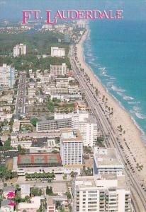 Florida Fort Lauderdale Aerial View Looking North Showing Sheraton Hotel