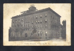 FAIRMONT WEST VIRGINIA COOK'S HOSPITAL BUILDING VINTAGE POSTCARD MORGANTOWN