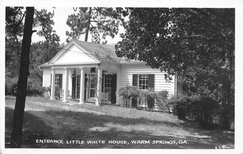 Warm Springs Georgia~Little White House Entrance~1940s Real Photo Postcard-RPPC