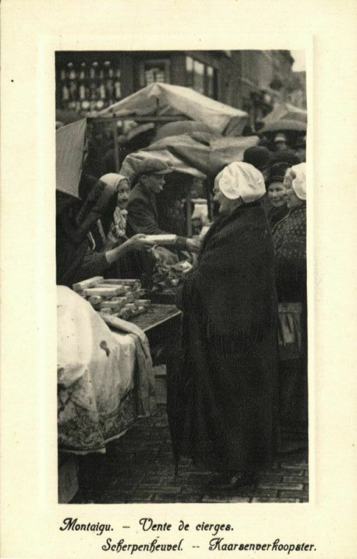 belgium, SCHERPENHEUVEL MONTAIGU, Kaarsenverkoopster, Candle Saleswoman (1930s)