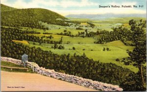 Vtg Pulaski Virginia VA Draper's Valley 1940s Unused Linen Postcard