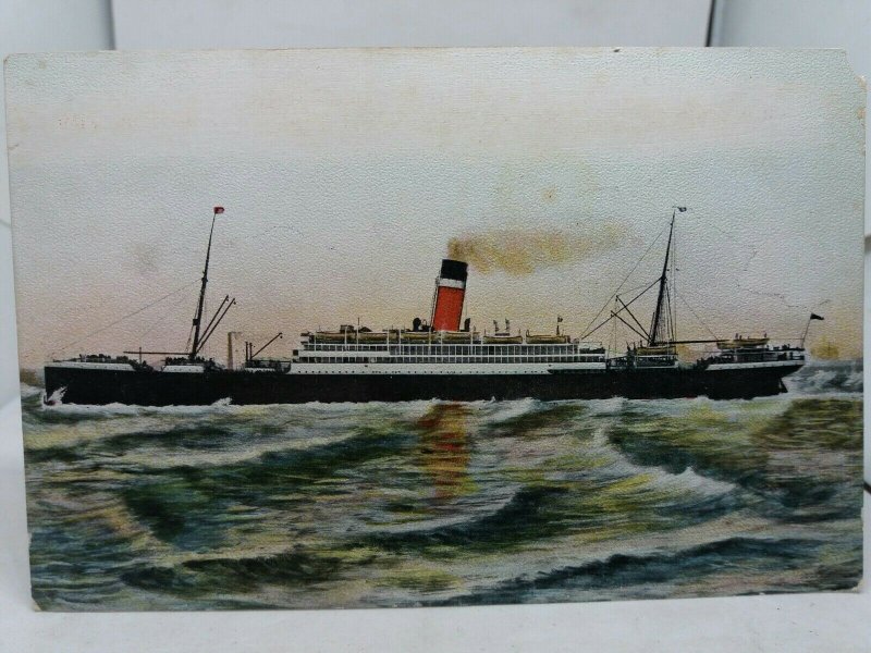 Vintage Postcard Old Unidentified Steam Ship 