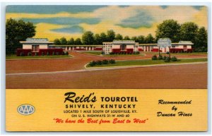 SHIVELY, KY Kentucky ~ Roadside REID'S TOUROTEL c1940s Jefferson County Postcard