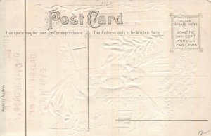 CHRISTMAS HOLIDAY ANGEL SILK NOVELTY EMBOSSED POSTCARD (c. 1910)