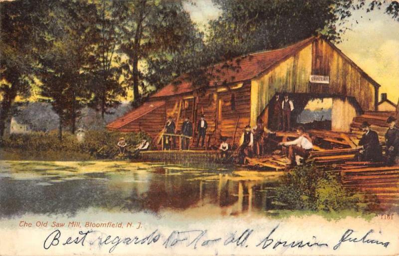 Bloomfield New Jersey Old Saw Mill Waterfront Antique Postcard K67772