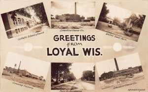 J74/ Loyal Wisconsin RPPC Postcard c40-50s Business Section Stores 27