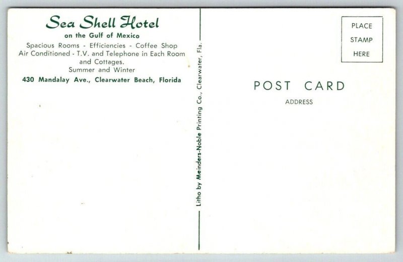 Sea Shell Hotel  Clearwater Beach  Florida  Postcard