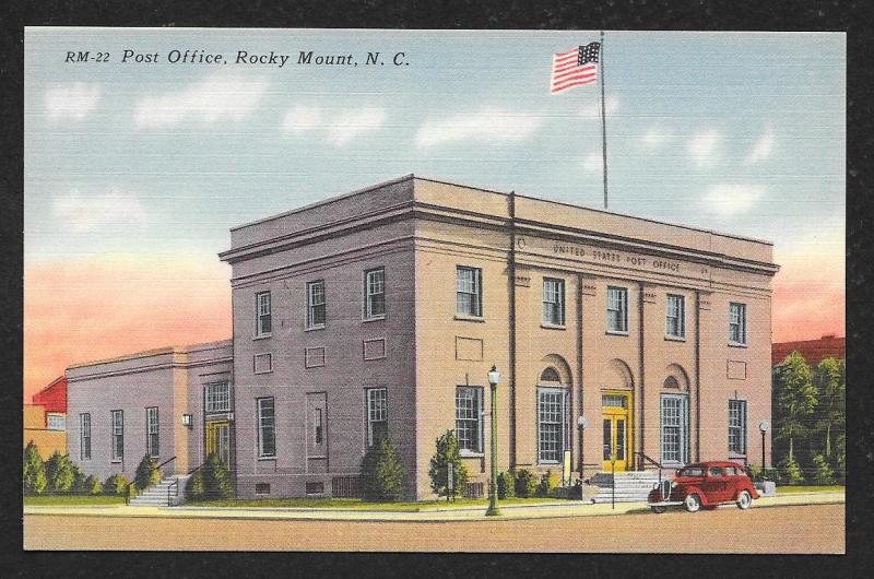 Street View Post Office Rocky Mount North Carolina Unused c1940s