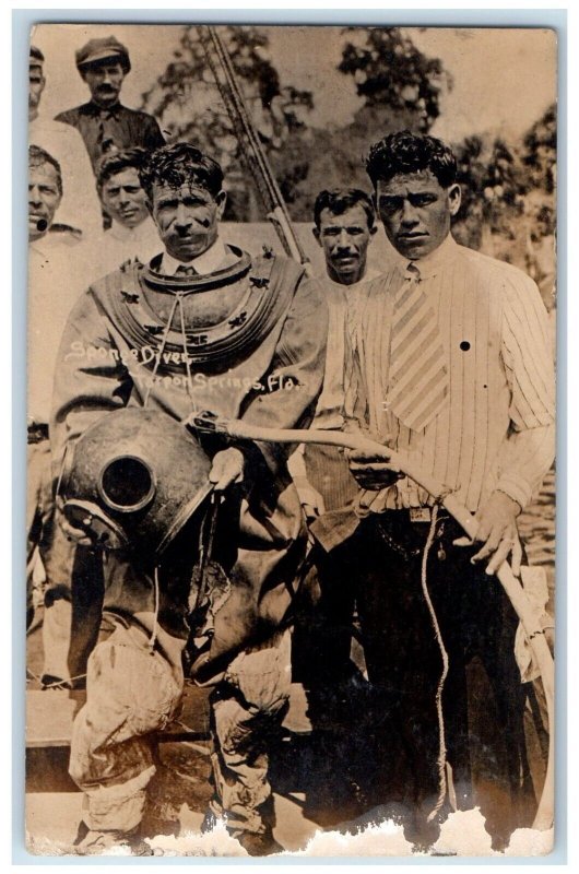 c1910's Sponge Diver Tarpon Springs Florida FL RPPC Photo Antique Postcard