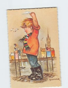 Postcard Little Folks with Boy Art Print