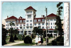 1905 Windsor Hotel Restaurant Building Walking Ladies Jacksonville FL Postcard 
