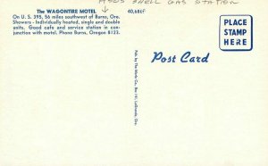 Autos Burns Oregon Shell Gas Station Wagontire Motel Postcard Merle 20-5957