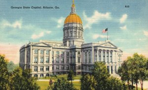 Vintage Postcard 1930's Georgia State Capitol Atlanta Georgia R. & R. News Co.