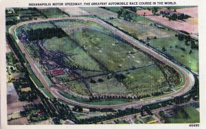 VTG 1940s Indianapolis Motor Speedway Indiana IN Auto Racing Linen Postcard