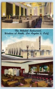 LOS ANGELES, CA Cailifornia ~ NIKABOB RESTAURANT c1940s Linen Roadside  Postcard