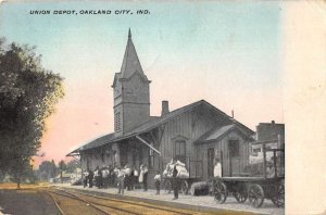 Oakland City Indiana Union Depot Vintage Postcard AA18338