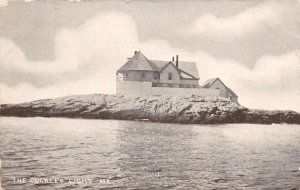 Boothbay Harbor Maine Cuckhold's Lighthouse, B/W Lithograph, Vintage PC U18075