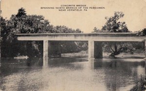 Postcard Concrete Bridge Spanning North Branch Perkiomen Vernfield PA