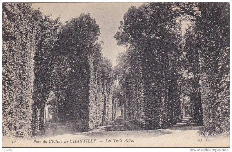 CHANTILLY, Oise, France, 1900-1910's; Parc Du Chateau De Chantilly, Les Trois...