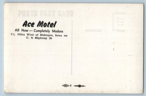 c1950's Front View Of Ace Motel Dubuque Iowa IA RPPC Photo Vintage Postcard