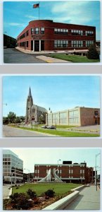 3 Postcards NEW BRITAIN, CT ~ Holy Cross Church NEW BRITAIN HERALD Milewski Park