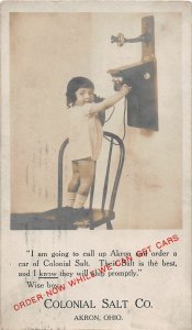J11/ Akron Ohio RPPC Postcard c1910 Colonial Salt Company Advertisement 220