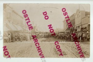 West Point NEBRASKA RPPC c1910 AUTOMOBILE RALLY Cars nr Fremont Hooper Wisner NE