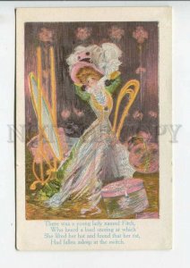 443976 ART NOUVEAU Rat & Woman Fitch MIRROR Fashion Vintage postcard