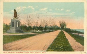 Keokuk Iowa Chief Keokuk's Monument Rand Park 1915 Postcard Used