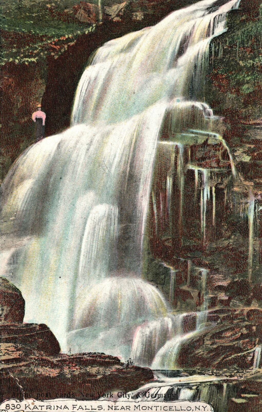 Vintage Postcard 1907 Katrina Falls Scenic Waterfalls Near Monticello