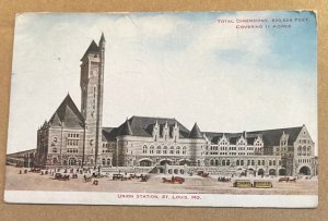 VINTAGE .01 POSTCARD 1910 USED - UNION STATION, ST. LOUIS, MISSOURI