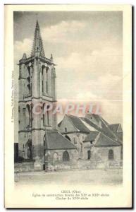 Postcard Old Church Creil weird constrution