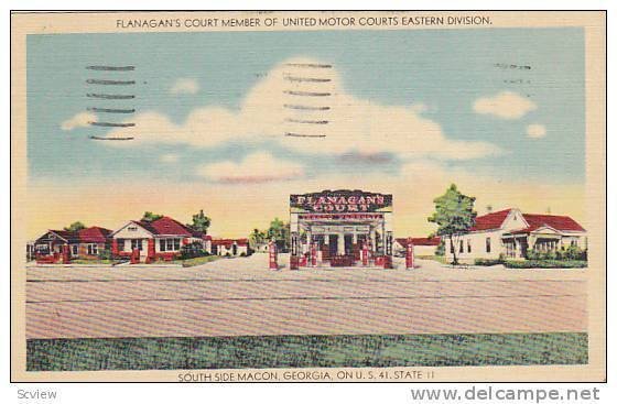 Flanagan's Court Member Of United Motor Courts Eastern Division, Gas Station,...