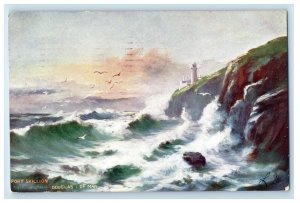 1905 Rough Sease Port Skillion Douglas Isle of Man Oilette Tuck Art Postcard