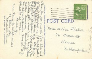 Norwalk Connecticut 1948 Postcard Wall Street Looking North Theatre Cars