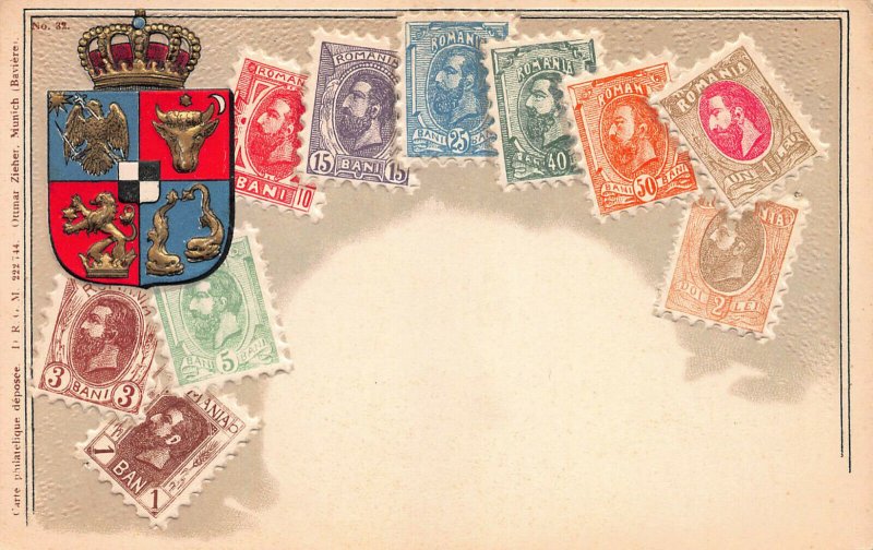 Romania, Classic Stamps on Embossed Postcard, Unused, Published by Ottmar Zieher