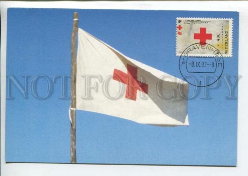 441331 Netherlands 1992 year red cross flag maximum card Postage meter