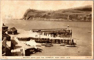 Tucks Bradda Head and the Harbour Port Erin Isle of Man Vtg Postcard G70