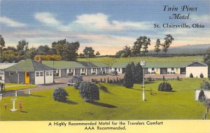 Twin Pines Motel St. Clairsville, Ohio OH Postcard