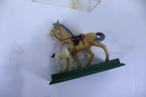 2 Toy Horses Figurines Vintage Collectible