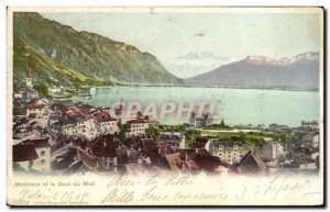 Old Postcard Montreux and Dent du Midi Switzerland