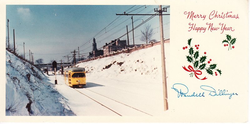 Xmas Card - Wendell Dillinger - M&H RR  Trolley Photo